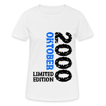 2000 Oktober Limited Edition 23. Geburtstag Deko - Frauen T-Shirt atmungsaktiv - Weiß - Vorne - AI Model Female 172 dark (172cm)