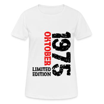 1975 Oktober Limited Edition 48. Geburtstag Deko - Frauen T-Shirt atmungsaktiv - Weiß - Vorne - AI Model Female 172 dark (172cm)