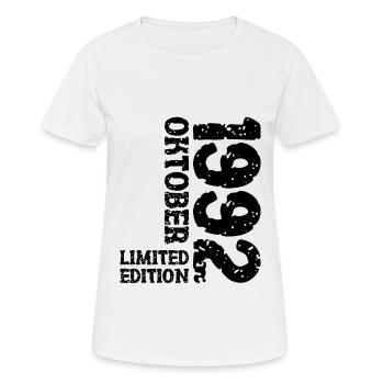 1992 Oktober Limited Edition 31. Geburtstag Deko - Frauen T-Shirt atmungsaktiv - Weiß - Vorne - AI Model Female 172 dark (172cm)