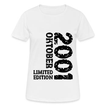 2001 Oktober Limited Edition 22. Geburtstag Deko - Frauen T-Shirt atmungsaktiv - Weiß - Vorne - AI Model Female 172 dark (172cm)
