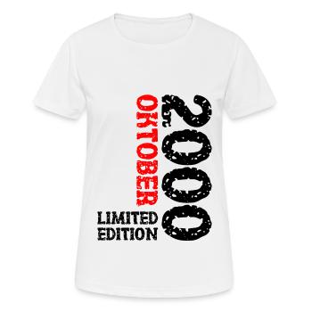2000 Oktober Limited Edition 23. Geburtstag Deko - Frauen T-Shirt atmungsaktiv - Weiß - Vorne - AI Model Female 172 dark (172cm)