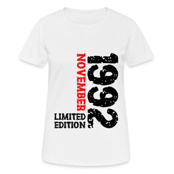 1992 novembre édition limitée 31e anniversaire décoration - T-shirt respirant Femme - blanc - Devant - AI Model Female 172 dark (172cm)
