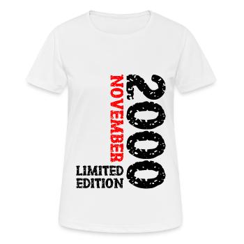 2000 novembre édition limitée 23e anniversaire décoration - T-shirt respirant Femme - blanc - Devant - AI Model Female 172 dark (172cm)