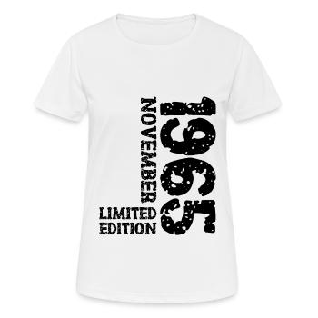 1965 November Limited Edition 58th Birthday Decoration - Women's Breathable T-Shirt - white - Front - AI Model Female 172 dark (172cm)