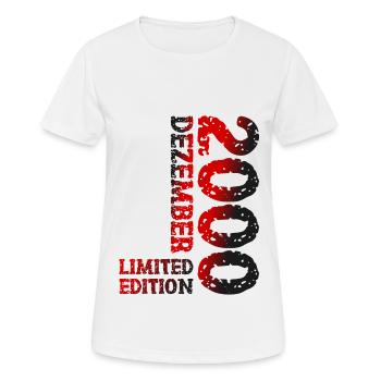 2000 Dezember Limited Edition 23. Geburtstag Deko - Frauen T-Shirt atmungsaktiv - Weiß - Vorne - AI Model Female 172 dark (172cm)