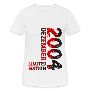 2004 Dezember Limited Edition 19. Geburtstag Deko - Frauen T-Shirt atmungsaktiv - Weiß - Vorne - AI Model Female 172 dark (172cm)