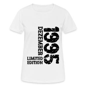 1995 Dezember Limited Edition 28. Geburtstag Deko - Frauen T-Shirt atmungsaktiv - Weiß - Vorne - AI Model Female 172 dark (172cm)