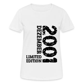 2001 Dezember Limited Edition 22. Geburtstag Deko - Frauen T-Shirt atmungsaktiv - Weiß - Vorne - AI Model Female 172 dark (172cm)