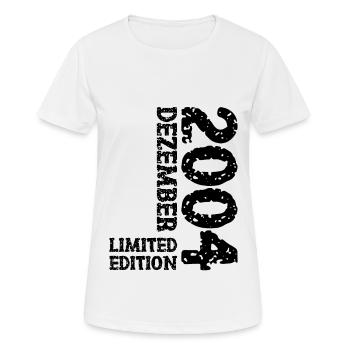 2004 Dezember Limited Edition 19. Geburtstag Deko - Frauen T-Shirt atmungsaktiv - Weiß - Vorne - AI Model Female 172 dark (172cm)