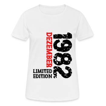 1982 Dezember Limited Edition 41. Geburtstag Deko - Frauen T-Shirt atmungsaktiv - Weiß - Vorne - AI Model Female 172 dark (172cm)