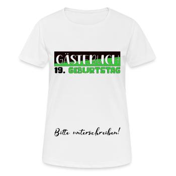 19 Birthday Gift Girls Boys Guest Book - Women's Breathable T-Shirt - white - Front - AI Model Female 172 dark (172cm)