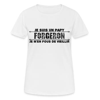 je suis un papy forgeron cadeau pour mon papy. - T-shirt respirant Femme - blanc - Devant - AI Model Female 172 dark (172cm)