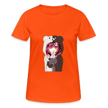 Anime Hood - Women's Breathable T-Shirt - neon orange - Front - AI Model Female 172 dark (172cm)
