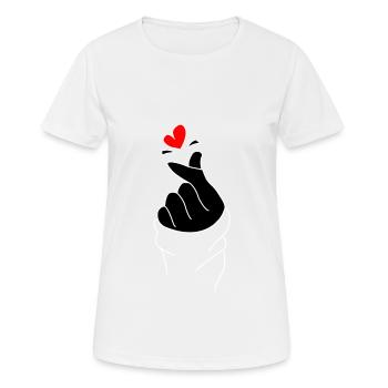 Korea Love - Frauen T-Shirt atmungsaktiv - Weiß - Vorne - AI Model Female 172 dark (172cm)