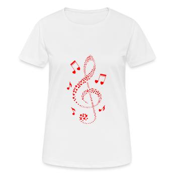 Music musical note clef musician heart - Women's Breathable T-Shirt - white - Front - AI Model Female 172 dark (172cm)