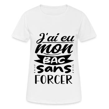 j'ai eu mon bac sans forcer - T-shirt respirant Femme - blanc - Devant - AI Model Female 172 dark (172cm)