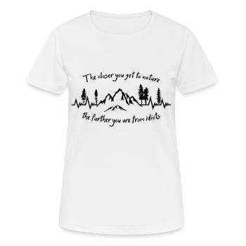 Berg Wandern Natur Lustig - Frauen T-Shirt atmungsaktiv - Weiß - Vorne - AI Model Female 172 dark (172cm)