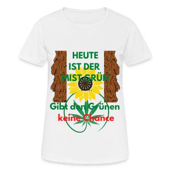 Heute ist der Mist Grün - Frauen T-Shirt atmungsaktiv - Weiß - Vorne - AI Model Female 172 dark (172cm)