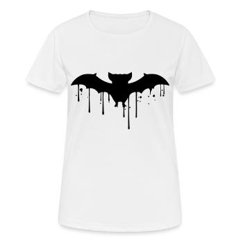 tropfen nass graffiti silouette flughund fledermau - Frauen T-Shirt atmungsaktiv - Weiß - Vorne - AI Model Female 172 dark (172cm)