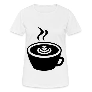 Kaffee Icon - Frauen T-Shirt atmungsaktiv - Weiß - Vorne - AI Model Female 172 dark (172cm)