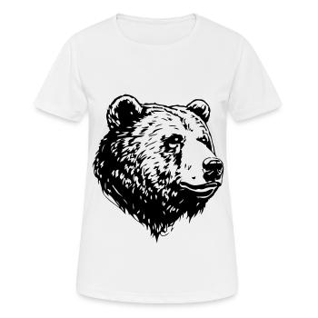 Bear Grizzly Head - T-shirt respirant Femme - blanc - Devant - AI Model Female 172 dark (172cm)