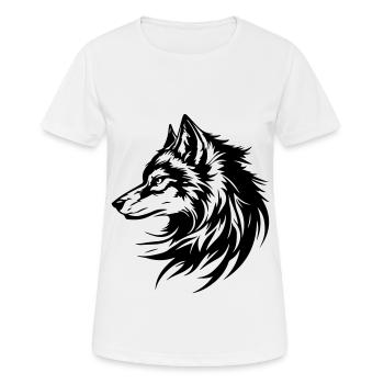 Wolf Kopf Silhouette - Frauen T-Shirt atmungsaktiv - Weiß - Vorne - AI Model Female 172 dark (172cm)