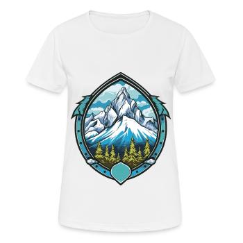 Alpen Berge Symbol - Frauen T-Shirt atmungsaktiv - Weiß - Vorne - AI Model Female 172 dark (172cm)