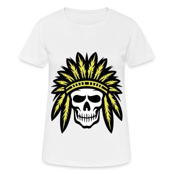 Apache Indian Chief Skull - Women's Breathable T-Shirt - white - Front - AI Model Female 172 dark (172cm)