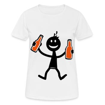 Drinking Beer - Women's Breathable T-Shirt - white - Front - AI Model Female 172 dark (172cm)