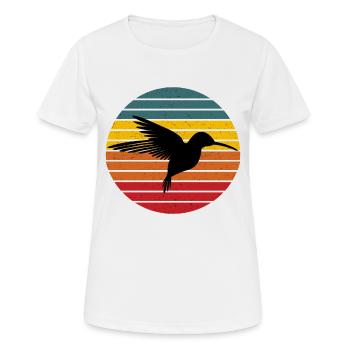 Colibri oiseau rétro vintage - T-shirt respirant Femme - blanc - Devant - AI Model Female 172 dark (172cm)