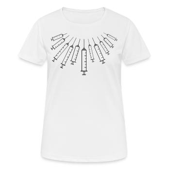 Spritzen (schwarz) - Frauen T-Shirt atmungsaktiv - Weiß - Vorne - AI Model Female 172 dark (172cm)
