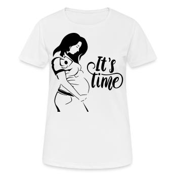 Its Time Es wird Zeit Schwangerschaft Pregnant - Frauen T-Shirt atmungsaktiv - Weiß - Vorne - AI Model Female 172 dark (172cm)