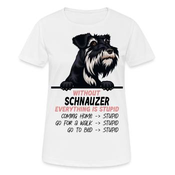 Ohne Schnauzer ist alles doof - Frauen T-Shirt atmungsaktiv - Weiß - Vorne - AI Model Female 172 dark (172cm)