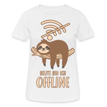 Heute bin ich Offline - Frauen T-Shirt atmungsaktiv - Weiß - Vorne - AI Model Female 172 dark (172cm)