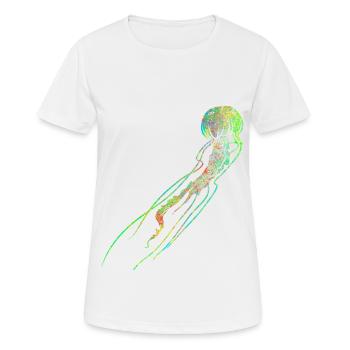 Jellyfish neon-colored - Women's Breathable T-Shirt - white - Front - AI Model Female 172 dark (172cm)