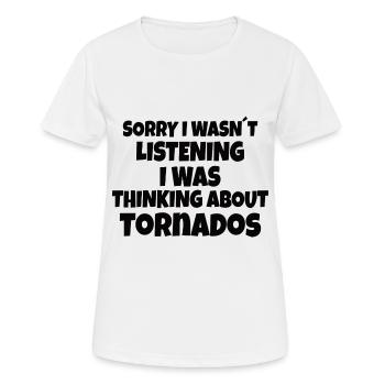 WEATHERMAN / STORM CHASER: penser à la tornade - T-shirt respirant Femme - blanc - Devant - AI Model Female 172 dark (172cm)