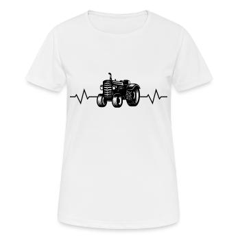Herzschlag Traktor Farmer Farmer - Frauen T-Shirt atmungsaktiv - Weiß - Vorne - AI Model Female 172 dark (172cm)