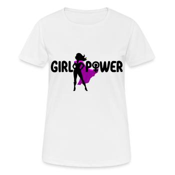 Girl Power Woman Power Symbol | Colors can be changed - Women's Breathable T-Shirt - white - Front - AI Model Female 172 dark (172cm)