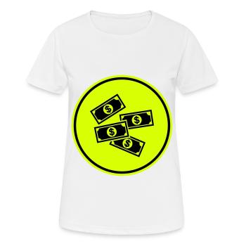 Symbole d’argent liquide - T-shirt respirant Femme - blanc - Devant - AI Model Female 172 dark (172cm)