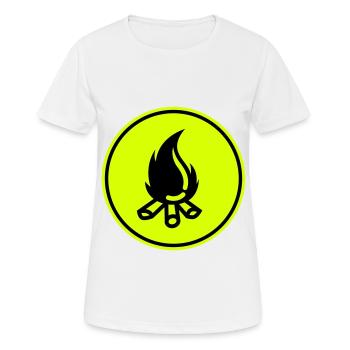 Symbole du feu de camp - T-shirt respirant Femme - blanc - Devant - AI Model Female 172 dark (172cm)