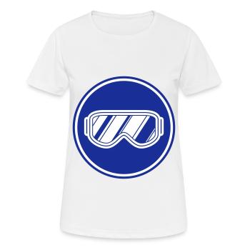 Skibrille icon - Frauen T-Shirt atmungsaktiv - Weiß - Vorne - AI Model Female 172 dark (172cm)