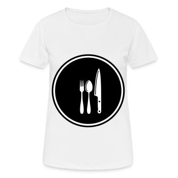 Fork Cutlery - Women's Breathable T-Shirt - white - Front - AI Model Female 172 dark (172cm)