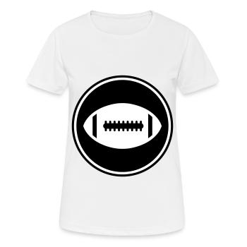 Icône de l’icône Football - T-shirt respirant Femme - blanc - Devant - AI Model Female 172 dark (172cm)