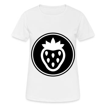 Icône de l’icône de la fraise - T-shirt respirant Femme - blanc - Devant - AI Model Female 172 dark (172cm)