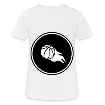 Basketball flame - Women's Breathable T-Shirt - white - Front - AI Model Female 172 dark (172cm)
