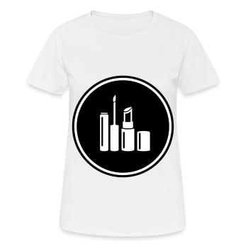 Make Up Kosmetik Icon - Frauen T-Shirt atmungsaktiv - Weiß - Vorne - AI Model Female 172 dark (172cm)