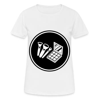 Make Up Kosmetik Icon - Frauen T-Shirt atmungsaktiv - Weiß - Vorne - AI Model Female 172 dark (172cm)