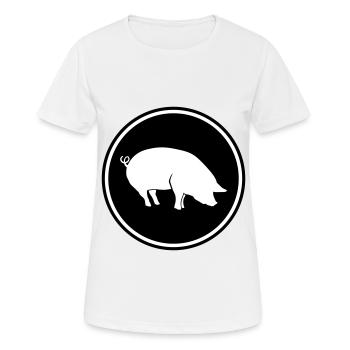 Animal porcin - T-shirt respirant Femme - blanc - Devant - AI Model Female 172 dark (172cm)