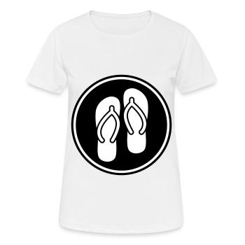 Flip-flops icon - Women's Breathable T-Shirt - white - Front - AI Model Female 172 dark (172cm)