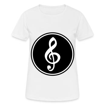 Musiknoten Musiker - Frauen T-Shirt atmungsaktiv - Weiß - Vorne - AI Model Female 172 dark (172cm)